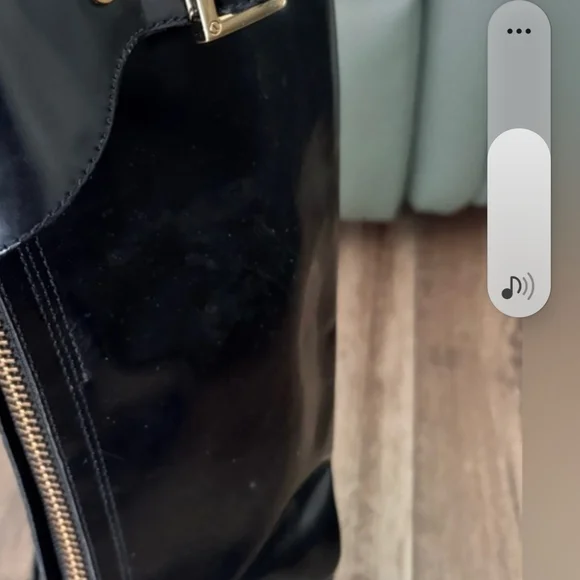 Tory Burch Black Combat Boots with Gold Accents - Picture 3 of 4